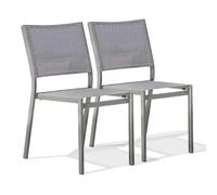 Paris prix lot de 2 chaises de jardin empilables - Gris anthracite