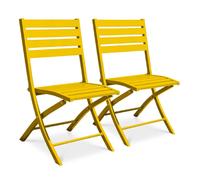 Paris prix Lot de 2 chaises de jardin pliantes - Moutarde