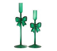 Paris prix Lot de 2 Chandeliers Nœud Vert - H 27,5 cm