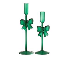 Paris prix Lot de 2 Chandeliers Nœud Vert - H 27,5 cm