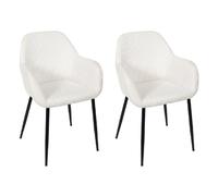 Paris Prix Fauteuils Scott côtelés confortables Lot de 2 Beige