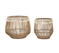 Paris prix Lot de 2 paniers déco rotin - Naturel