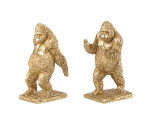 Paris Prix Lot de 2 Serre-Livres Gorilles 24cm Or