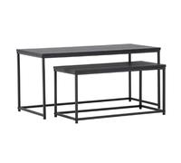 Paris prix lot de 2 tables basses gigognes Mallan - Noir