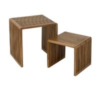 Paris prix lot de 2 tables basses teck - Naturel