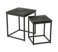 Paris prix lot de 2 tables d'appoint gigognes - Noir