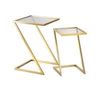 Paris prix lot de 2 tables d'appoint gigognes - Or