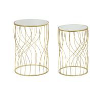 Paris prix lot de 2 tables d'appoint - Or
