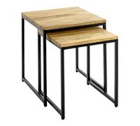 Paris prix Lot de 2 tables gigognes - Chêne & noir
