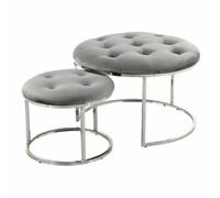 Paris prix Lot de 2 tabourets design - Gris