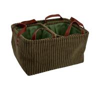 HOME DECO FACTORY – Panier de rangement – Lot de 3 – Velours côtelé – Vert – H20 cm