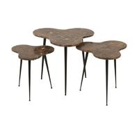 Paris prix Lot de 3 tables d'appoint gigogne - Marron