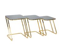 Paris prix lot de 3 tables d'appoint gigognes - Noir et or