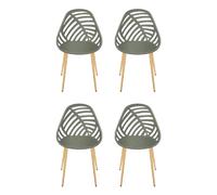 Paris prix lot de 4 chaises de jardin - Vert olive