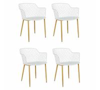 Lot de 4 Fauteuils - HOME DECO FACTORY - Malaga - Léger - Moderne - Blanc