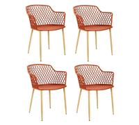 Paris Prix – Lot de 4 fauteuils d'extérieur Malaga M4 80 cm – Terracotta