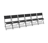 Paris prix lot de 6 chaises de jardin pliantes - gris anthracite