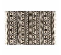 Paris Prix Tapis Manille 120 x 170 cm à franges Coton & Jute Noir