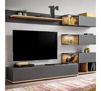 Paris Prix Meuble TV Design Silk 240cm Gris & Naturel