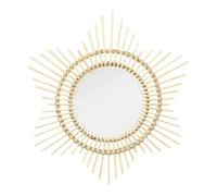 Paris prix Miroir mural rond en rotin - Beige
