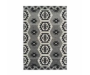 Paris prix Motif ethnique gris et noir - 160x230 cm - Gris