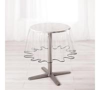 Paris Prix Nappe Ronde Cristal Garden 180cm Transparent & Gris