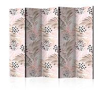 Paris prix Paravent Pink Palm Leaves - Multicolore