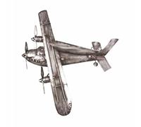 HAKU Patère murale Avion – vintage métal L55×H54×P9 cm – Gris