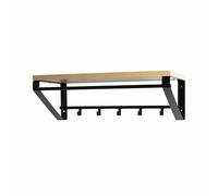 HAKU garderobe murale chêne, noir, MDF, métal - Dim.: L 70 cm x H 23 cm x P 30 cm, Style: Modern