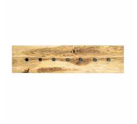 HAKU Garderobe murale chêne huilé Noir Bois massif métal L80×H20×P6 cm Moderne