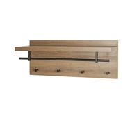 HAKU - Garde-robe murale chêne noir MDF métal L75 x H30 x P26 cm Style moderne