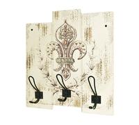 HAKU garderobe Murale Motif, Vintage, Bois Massif, métal - Dim.: L 38 cm x H 42 cm x P 9 cm, Style: Industrial