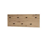 HAKU Patère murale Miranda – Chêne clair & noir, MDF & métal – L 80 x H 30 x P 5 cm