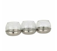 Paris prix Photophore 3 boules argent - 25 x 9 cm