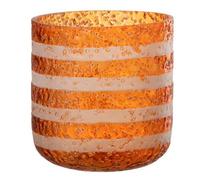 Paris prix Photophore verre lignes - D14xH15 cm - Orange