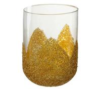 Paris prix Photophore Verre Strass - D13 x H18 cm - Or