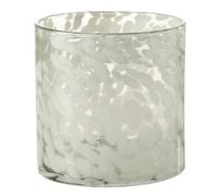 Paris prix Photophore verre tache - 18 x 18 cm - Gris & blanc