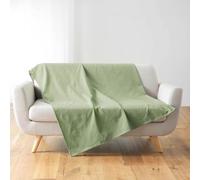 Paris Prix Plaid Uni en Coton Lucile 180x220cm Vert