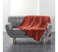 Paris Prix Plaid Uni en Flanelle Flanou 180x220cm Terracotta