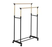 Paris Prix Portant à Vêtements Double Ajustable Effet Bois 160cm Noir