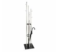 HAKU Portemanteau aspect inox, noir, métal, verre de sécurité 8 mm Porte-manteaux - Dimensions : L 35 x H 182 x P 35 cm, style : moderne
