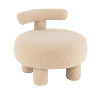 Paris prix Pouf bouclette avec dossier - Beige