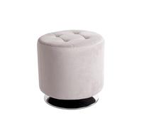 Paris Prix Pouf Capitonné Rond Beto 44cm Gris