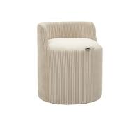 Paris Prix Pouf Coffre en Tissu Côtelé Dublino 53cm Blanc
