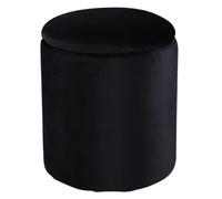 Paris prix Pouf-coffre rond velours - Noir