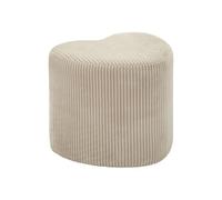 Paris Prix Pouf Cœur en Tissu Côtelé Dublino 49cm Blanc