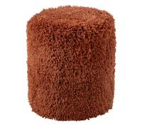 Pouf Cylindre "Duveteux" 50cm Brique