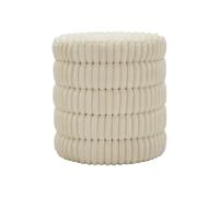 Paris Prix Pouf en Tissu Côtelé Goteborg Levels 46cm Blanc