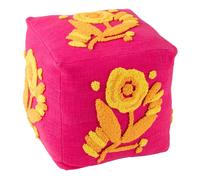Paris prix Pouf fleur en coton - Rose