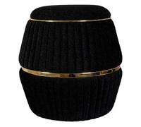 Paris prix Pouf matelassé Doric - Noir et or